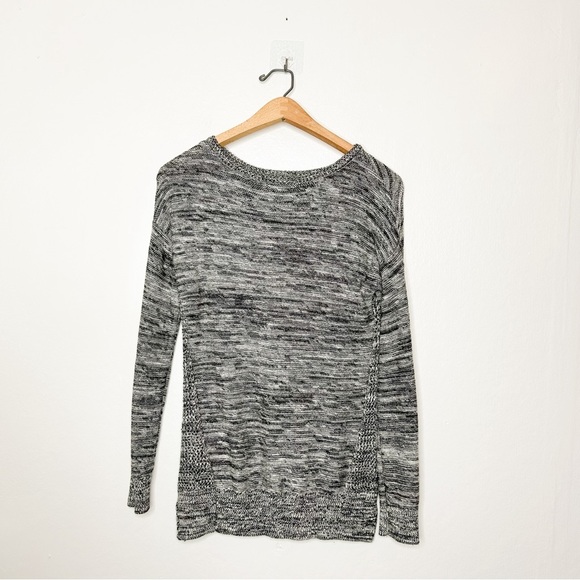Ann Taylor LOFT Womens Classic Marled Knit Neutral Grey Black Sweater XS - Picture 2 of 8